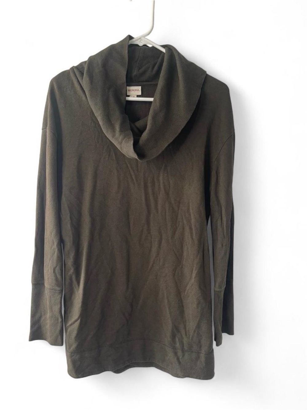 Merona Olive Green Cowl Neck Pullover Sweater